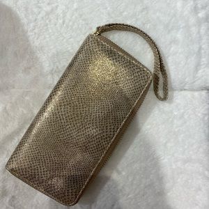 Gold snake print wallet